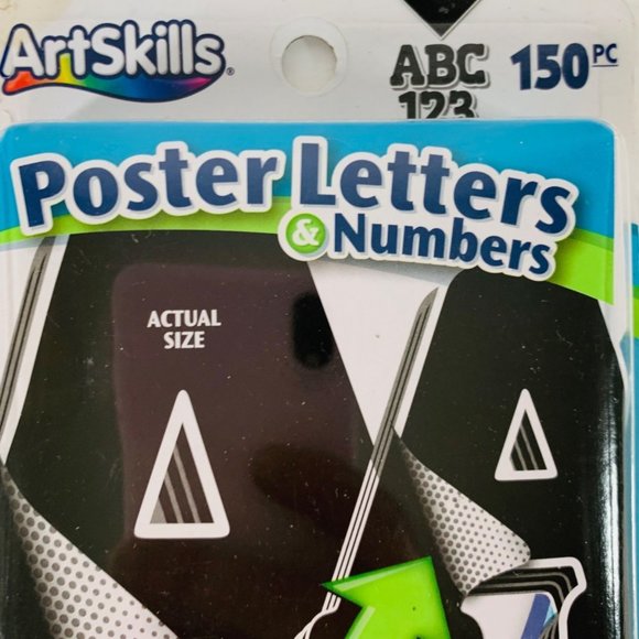 ArtSkills Paper Poster Letters Numbers Projects Crafts School 4" and 2.5" Black - Picture 3 of 4